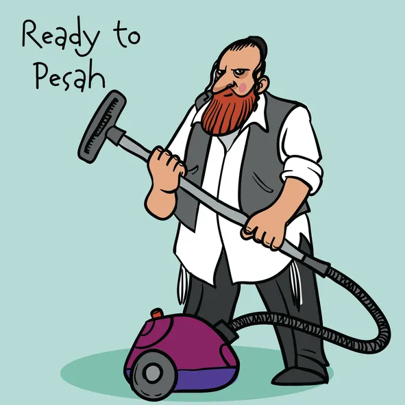 Jewish man preparing for Pesah as part of Passover
