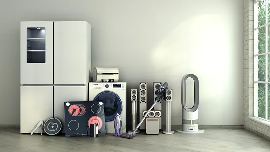 New appliances ready to be moved in and used after the old and broken ones were hauled away