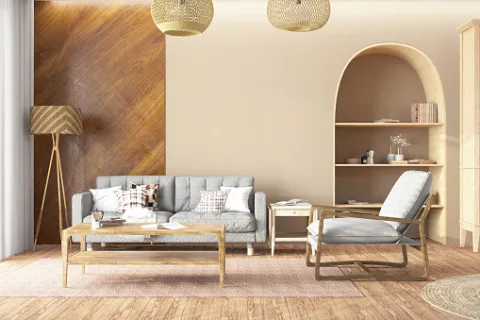 A bright and uncluttered living room space
