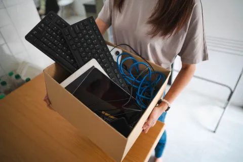 old electronics getting ready for disposal 