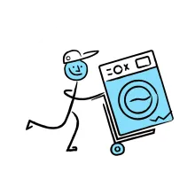 Stick Man Hauling a Washer