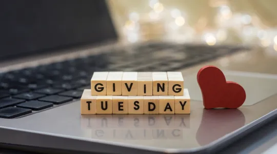 giving tuesday in block letters