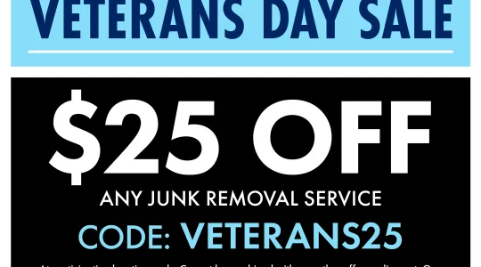 25 dollars off veterans day junk removal services discount